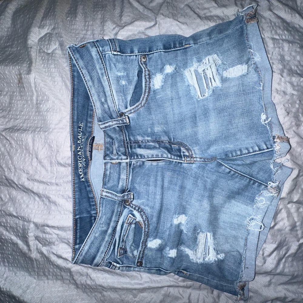 American Eagle Outfitters Blue Jean Shorts Distressed Style